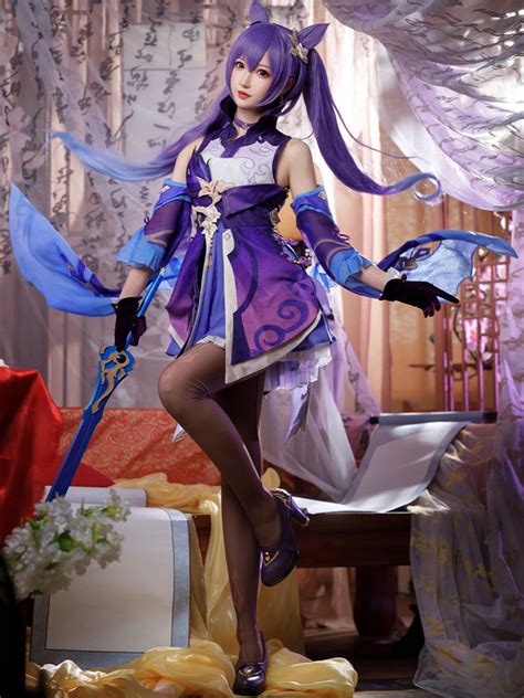 Best Quality Keqing Genshin Impact Cosplay Costume Full Set Made to ...