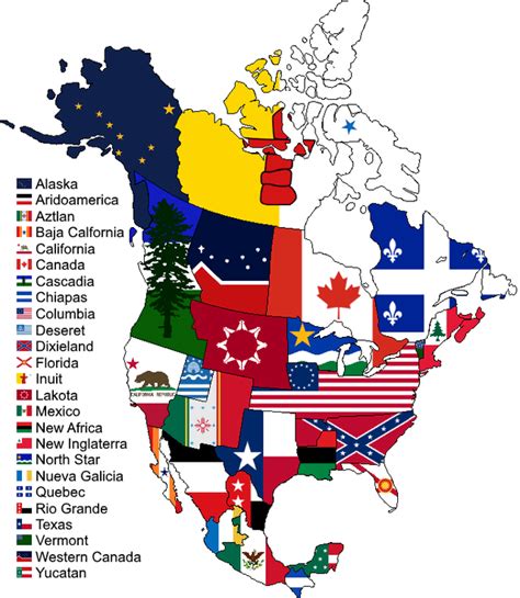 Balkanization of North America - Flag Map : r/vexillology