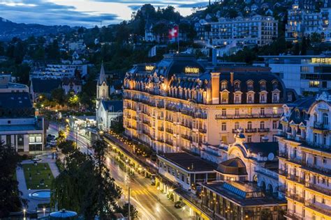 Fairmont Le Montreux Palace Hotel at Night Editorial Photo - Image of travel, switzerland: 31706776