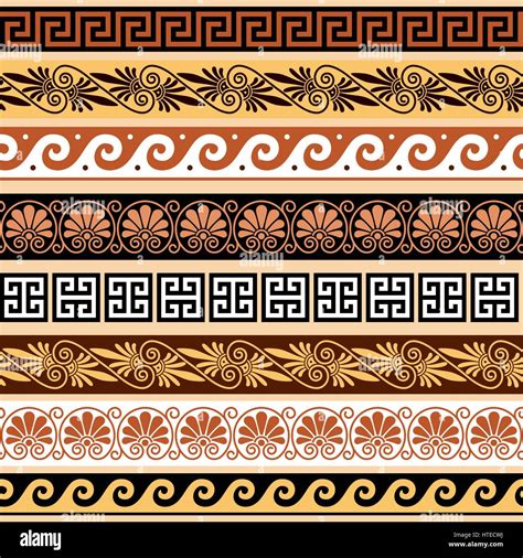 Ancient Greek pattern - seamless set of antique borders from Greece Stock Vector Image & Art - Alamy