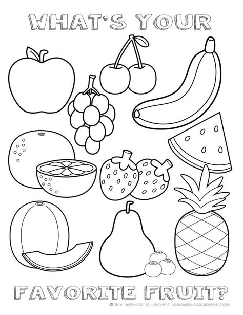 Printable Healthy Eating Chart & Coloring Pages - Happiness is Homemade