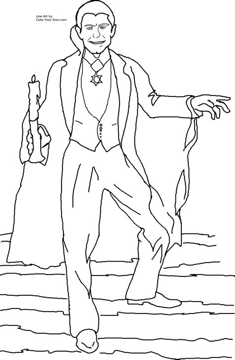 Classic Monster Movie - Dracula Coloring Page