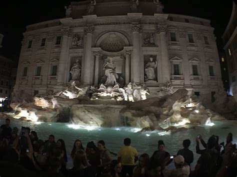 Trevi fountain at night | Trevi fountain, Trevi, Rome