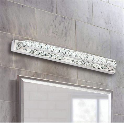 Led Crystal Vanity Lights : Zuzito 30 Inch Led Bathroom Crystal Vanity Lighting Fixtures Over ...