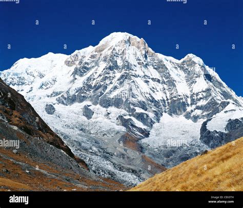 Annapurna massif ; Mount Annapurna Himalaya mountain range ; Pokhra ...