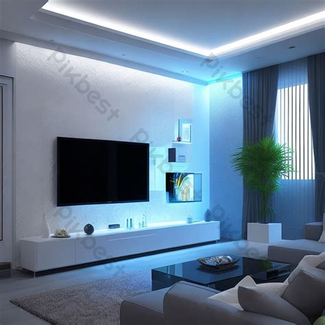 A Modern Living Room With A Home Theater Setup Photo | JPG Free ...