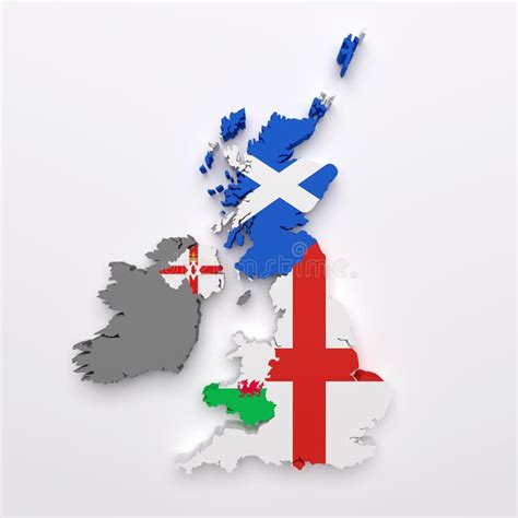 Uk countries map and flags stock illustration. Illustration of ireland - 88979558