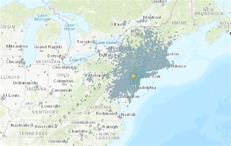 Earthquake felt by 42 million people, USGS estimates. Map shows where it was strongest