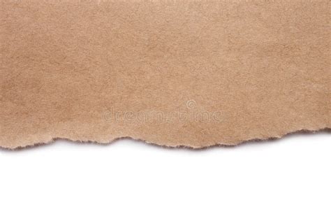 Torn Craft Paper Isolated on White Background. Brown Paper Texture with Place for Text, Top View ...