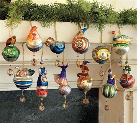 Twelve Days of Christmas Ornaments, Set of 12 - Modern - Christmas Ornaments - by Pottery Barn