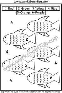 Fish Color By Number Printables