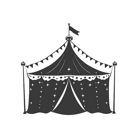 Premium Vector | Silhouette Circus Tent black color only