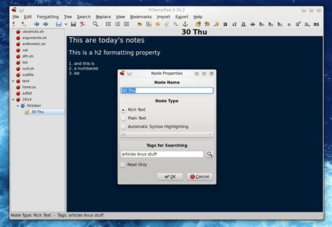 CherryTree Review: The Rich Tree Notes Application | TuxArena