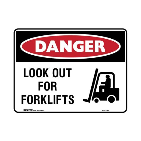 Warehouse/Loading Dock Sign - Graphic Sign Look Out For Forklifts (Polypropylene) H225mm x W300mm