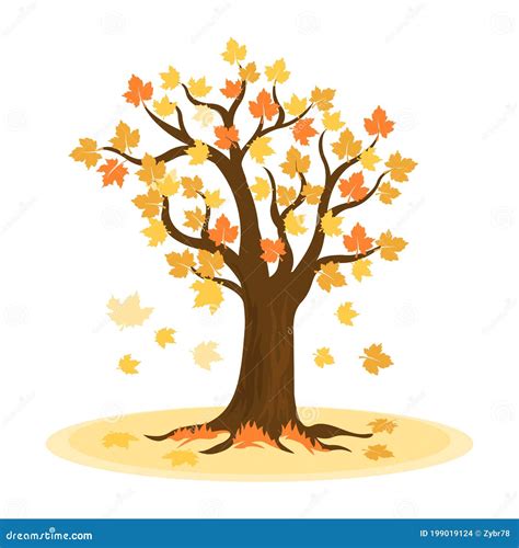 Autumn Tree with Yellow Leaves Stock Vector - Illustration of october ...