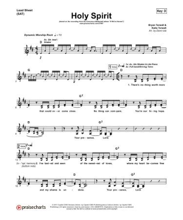 🎸 Holy Spirit Sheet Music PDF - Free Download (PRINTABLE)