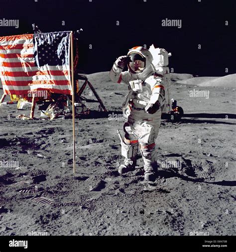 Astronaut On Moon By The American Flag