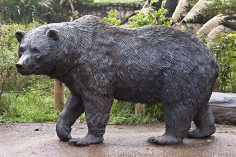 Outdoor Wildlife Bronze Black Bear Lawn Ornaments Sculpture