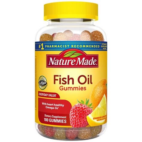 Nature Made Fish Oil with Omega 3s, 57 mg Heart Healthy 100 Gummies