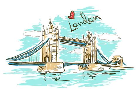 London tower bridge poster stock vector. Illustration of sightseeing ...