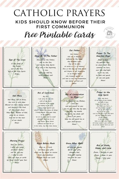 Free Printable Catholic Prayer Cards - Printable Card Free