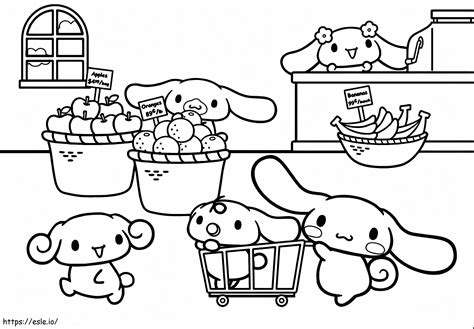 Cinnamoroll Market coloring page