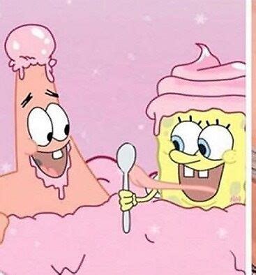 Spongebob And Patrick Eating Ice Cream - pic-loaf