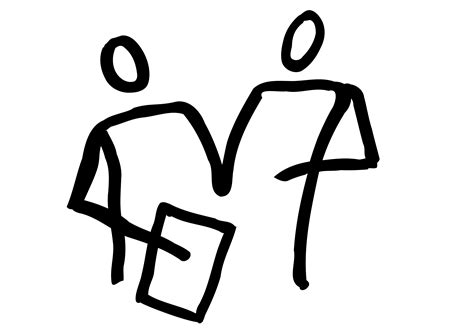 Clipart - 2 People looking at a clipboard