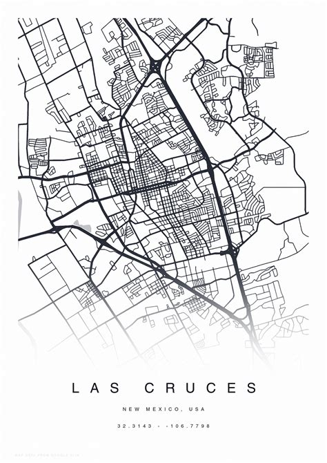 PRINTABLE Las Cruces Map Print Street Map of Las Cruces Las | Etsy