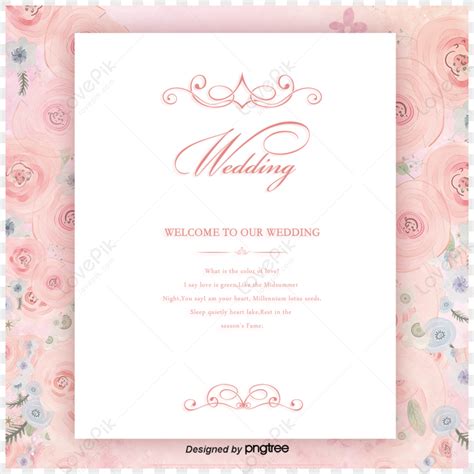 Wedding Invitations Flowers Vector Elements,invitation Card PNG Image And Clipart Image For Free ...