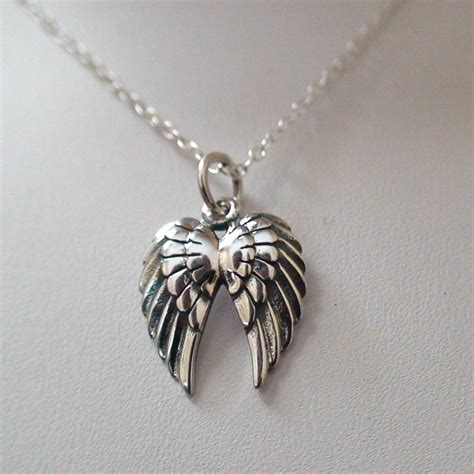 Double Angel Wings Necklace - Sterling Silver