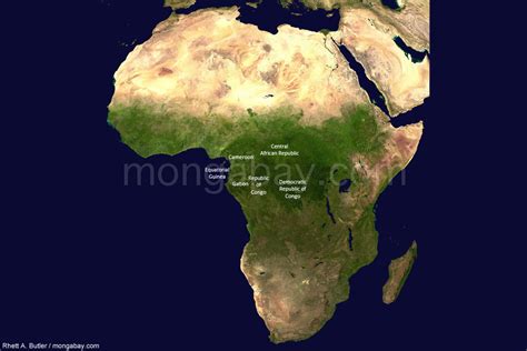 Congo Slideshow: Satellite image: Congo basin countries