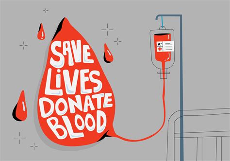 Save Lives With Donate Blood Typography Poster For Blood Drive Vector Illustration 218560 Vector ...