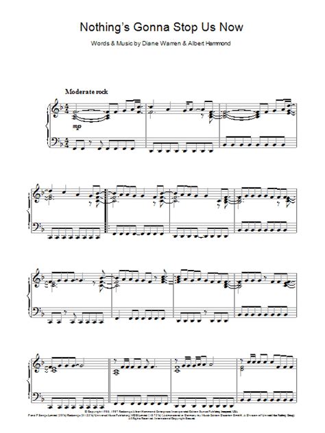 Nothing's Gonna Stop Us Now | Sheet Music Direct