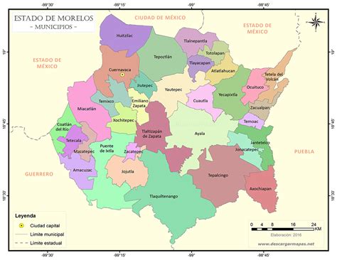 Mapa de municipios de Morelos | DESCARGAR MAPAS