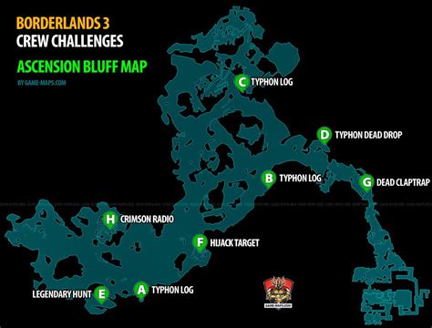 Ascension Bluff Crew Challenges Locations Borderlands 3 Map | game-maps.com