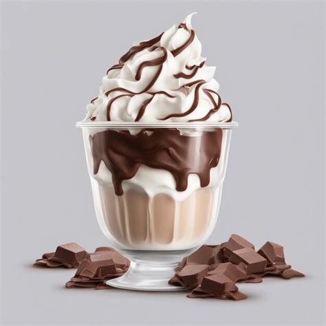 Premium AI Image | Sundae with Chocolate syrup