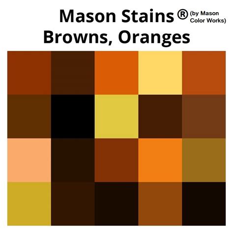 Mason Stains®(by Mason Color Works): Browns and Oranges - Columbus Clay Company