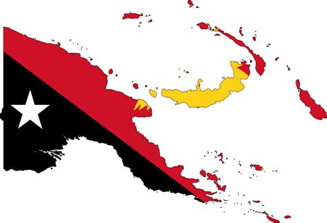 Flag Map of Papua New Guinea • Mapsof.net