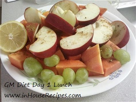 Testing GM Diet Day 1 Indian Vegetarian Version All Fruits - inHouseRecipes