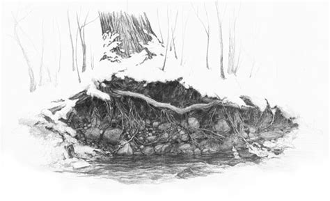 River Bank Sketch at PaintingValley.com | Explore collection of River ...