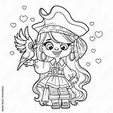 Girl Pirate Coloring Page sketch template