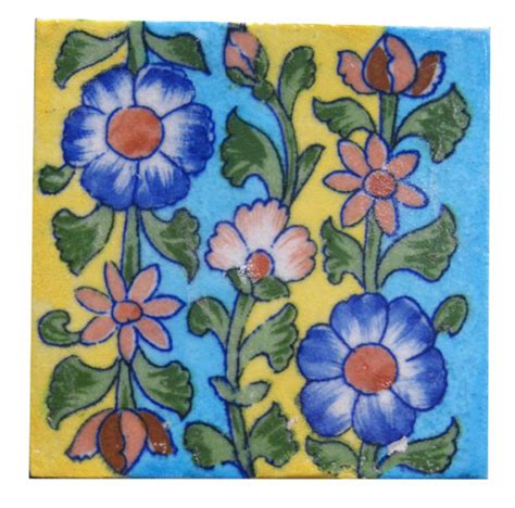 Blue Pottery Tiles , Handmade Blue pottery Tiles, Rajasthani Blue pottery Tiles, Blue-pottery