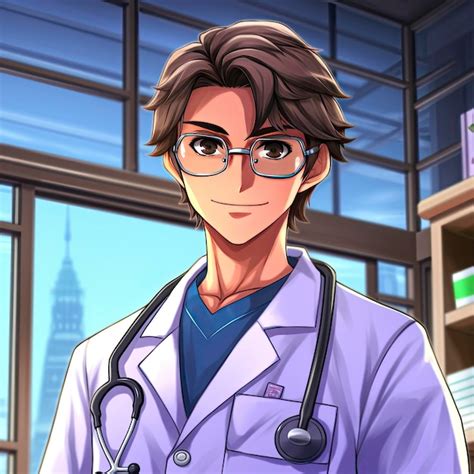 Premium AI Image | A cartoon character with a lab coat and glasses that say " doctor