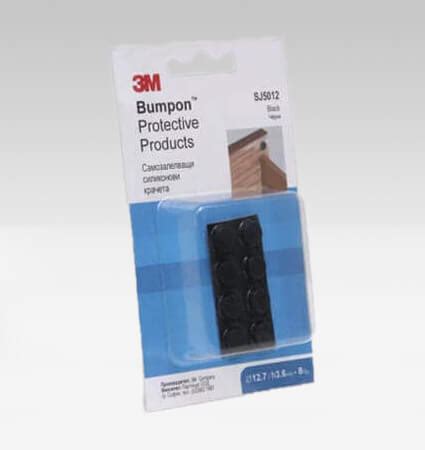 Self-adhesive silicone bumpons 3M SJ5012, black | 3M Bumpons