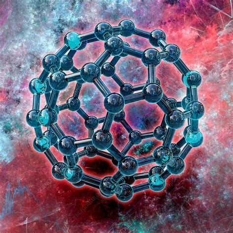 Buckyball molecule C60, illustration - Stock Image - C038/2759 - Science Photo Library