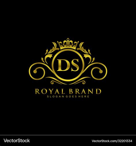 Ds letter initial luxurious brand logo template Vector Image