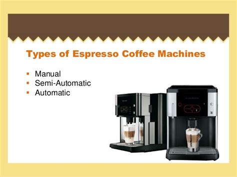 Types of Espresso Coffee Machines