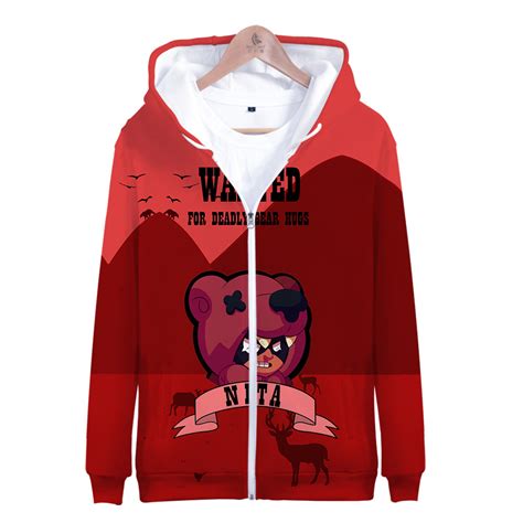 Brawl Stars Zipper-up Sweatshirt Wanted Nita | Brawl Stars