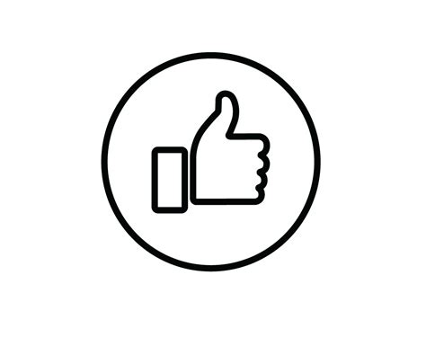 facebook like button icon vector black outline | Vectoy